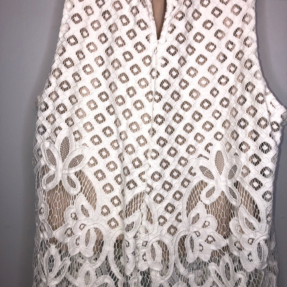 White/ Cream Lace Crop Top - Picture 5 of 7
